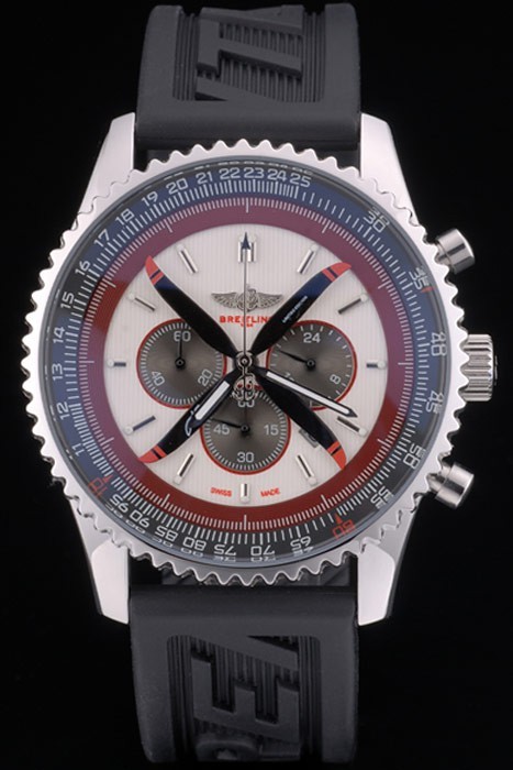 Bracelet en caoutchouc noir Beige Breitling Cadran Chronographe 80181